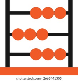 Abacus Calculator Math Icon Vector Flat Illustration