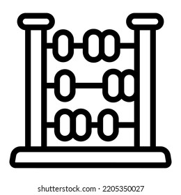 Línea de iconos de la escuela de cálculo de Abacus