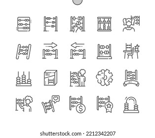 Abacus ccounting. Education and school element. Mathematical. Buy, price and reviews. Kids playing. Pixel Perfect Vector Thin Line Icons. Simple Minimal Pictogram