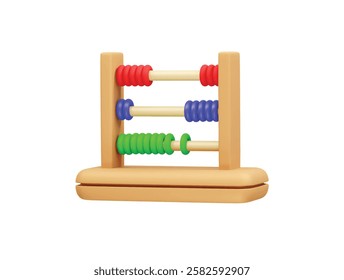 abacus with colorful beads icon 3d. Abacus 3D Illustration Icon