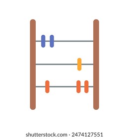 Abacus with colorful beads to learn counting in school math class vector illustration