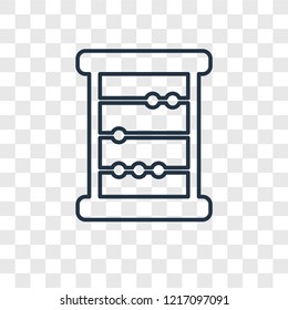 Abacus concept vector linear icon isolated on transparent background, Abacus concept transparency concept in outline style