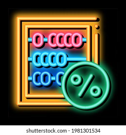 Abacus Count Tool neon light sign vector. Glowing bright icon Abacus Count Tool sign. transparent symbol illustration