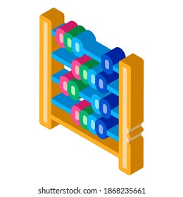 abacus counter icon vector. isometric abacus counter sign. color isolated symbol illustration