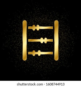 abacus, counting gold icon. Vector illustration of golden particle background. isolated vector sign symbol - Education icon black background