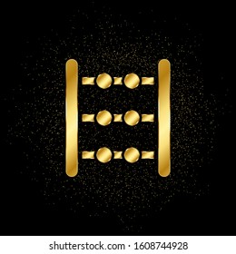 abacus, counting gold icon. Vector illustration of golden particle background. isolated vector sign symbol - Education icon black background