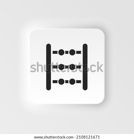 Abacus, counting icon - Vector. Simple element illustration from UI concept. Abacus, counting icon neumorphic style vector icon