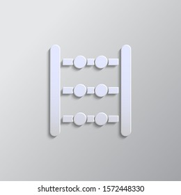 abacus, counting paper style,  icon. Grey color vector background