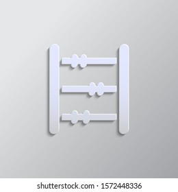 abacus, counting paper style,  icon. Grey color vector background