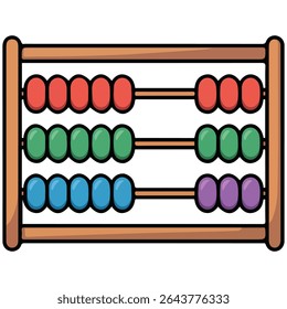 Abacus counting tool isolated vector illustration on white background