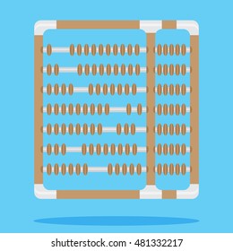 Abacus design flat. Retro old calculator, counting and accounting, abacus isolated, vector illustration