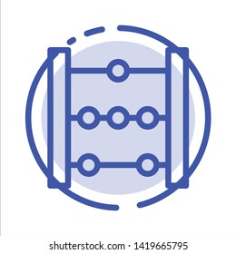 Abacus, Education, Math Blue Dotted Line Line Icon