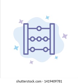 Abacus, Education, Math Blue Icon on Abstract Cloud Background