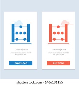 Abacus, Education, Math  Blue and Red Download and Buy Now web Widget Card Template. Vector Icon Template background