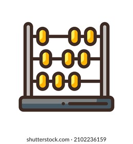 Abacus gefülltes Strichsymbol. Vektorgrafik für Grafikdesign, Website, App. EPS10