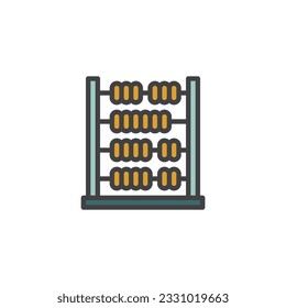 Abacus filled outline icon, line vector sign, linear colorful pictogram isolated on white. Symbol, logo illustration. Vector graphics