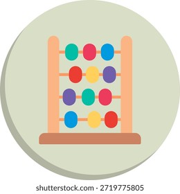 Icono de estilo de círculo plano de ábaco