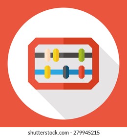 Abacus flat icon with long shadow