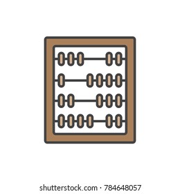 Abacus flat line colored icon.