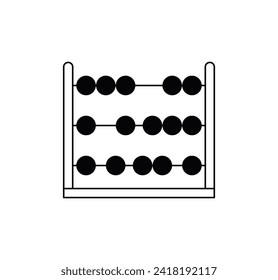 Juguete abacus y abacus horizontal, cuentas de madera, números de aprendizaje de bebés, educación de juguetes para niños, abacus contando cuadros dibujos animados estilo ilustración vectorial plana.