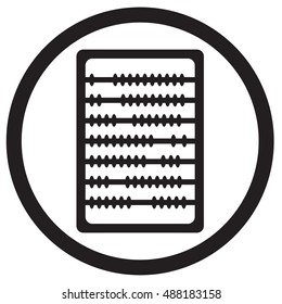 Abacus icon black. Calculator for counting, accounting with old abacus. Vector illustration