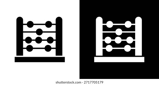 Pictograma plano negro icono de ábaco. Para gráficos y Diseño web.