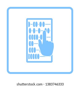 Icono Abacus. Diseño de marco azul. Ilustración vectorial.