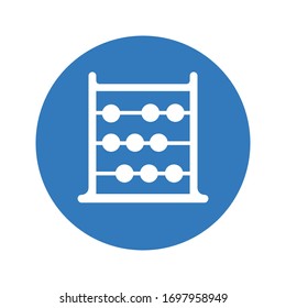 Icono de Abacus, calcular, matemáticas / color azul