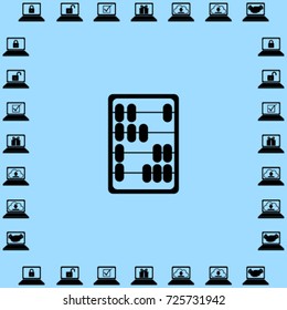 Abacus icon, calculating vector illustration