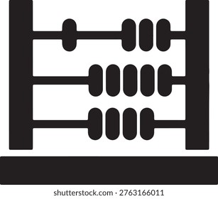 Abacus icon, a classic counting tool used for education and math. Ancient calculation device for learning arithmetic. Traditional numerical aid.