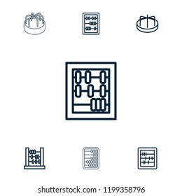 Abacus icon. collection of 7 abacus outline icons such as . editable abacus icons for web and mobile.