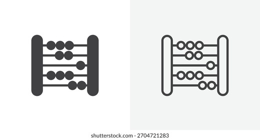 Icono de ábaco. colección de línea de trazo editable y estilos planos sólidos.