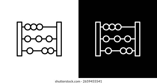 Icono de ábaco para concepto y Diseño gráfico. Colección de iconos de vector de estilo negro de alta calidad
