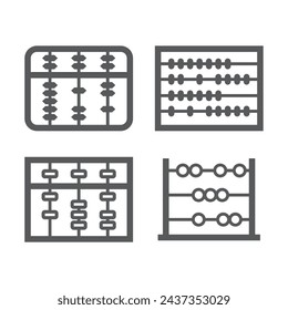 Diseño del icono del ábaco, aislado sobre fondo blanco, ilustración vectorial