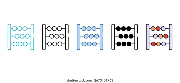 Abacus-Symboldesign mit weißem Hintergrund, Stockgrafik