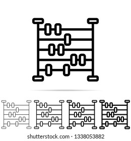 abacus icon in different shapes, thickness. Simple thin line, outline vector of education icons for UI and UX, website or mobile application