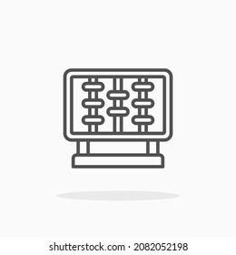 Abacus icon. Editable Stroke and pixel perfect. Outline style. Vector illustration. Enjoy this icon for your project.