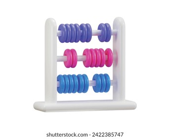 abacus icon education and math concept 3d rendering vector illustration