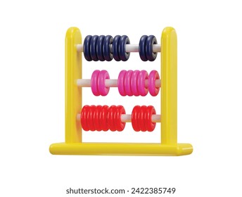 abacus icon education and math concept 3d rendering vector illustration
