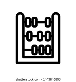 Abacus icon , education school kids , logo template isolated emblem illustration , outline solid background white