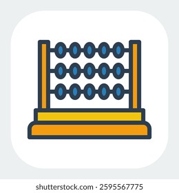abacus icon in filled color style