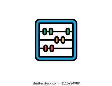 Abacus icon, filled line icon