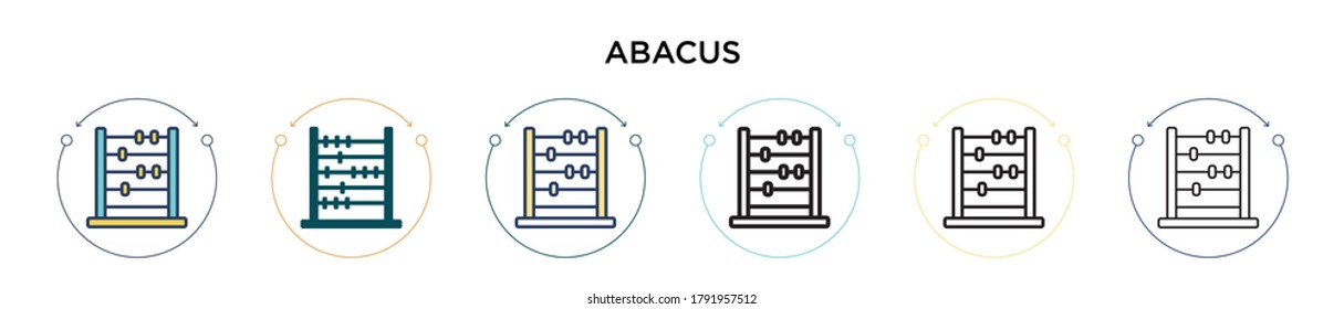 Abacus icon in filled, thin line, outline and stroke style. Vector illustration of two colored and black abacus vector icons designs can be used for mobile, ui, web