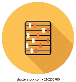 Abacus icon. Flat design style modern vector illustration. Isolated on stylish color background. Flat long shadow icon. Elements in flat design.