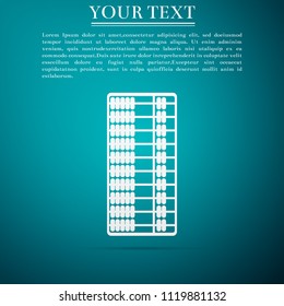 Abacus icon isolated on blue background. Traditional counting frame. Education sign. Mathematics school. Flat design. Vector Illustration