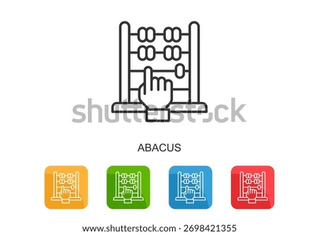Abacus Icon Line Multi Color Vector Illustration