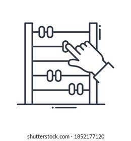 Abacus icon, linear isolated illustration, thin line vector, web design sign, outline concept symbol with editable stroke on white background.
