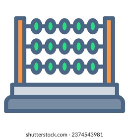 Abacus icon or logo illustration filled outline color style. Icon school line color.