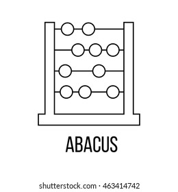 Abacus icon or logo line art style. Vector Illustration isolated on white background.