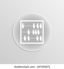 Abacus Icon on a white button with shadow 